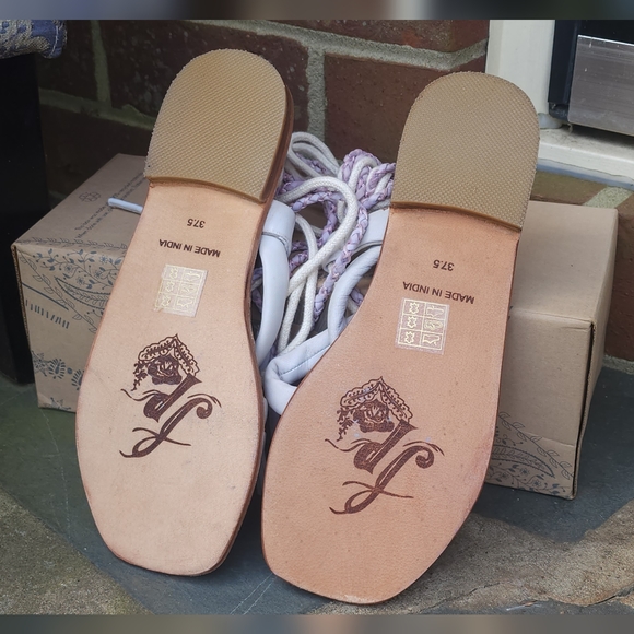 NWT Free People Linden Wrap Slip On Sandals in Purple/Bone sz 7 - 7.5 - Picture 5 of 7